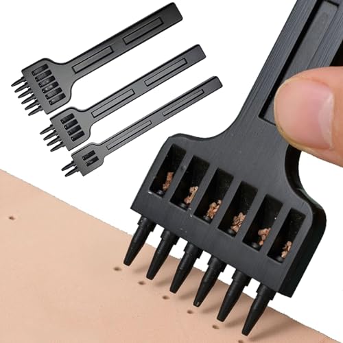 Ensemble d'Outils de Perforation en Cuir, 3 Pièces Poinçons, Trou de Bricolage, DIY Artisanat...