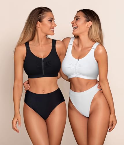 Image of BRABIC Zip Front Closure Everyday Bras for Women Post Sugery Compression