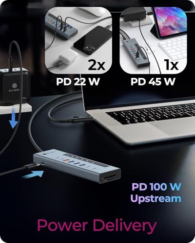 Hub USB-C 11 en 1 ICY Box boîtier robuste avec Power Delivery 100W