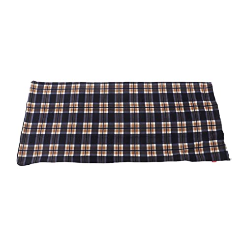 KTM Healthcare® Fleece Sleeping Bag, Camping Sleeping Bag Hygroscopicity Machine Washable Skin Friendly Warm for Climbing (Navy Blue Grid)