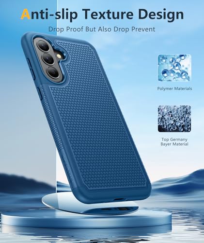 Image of FNTCASE for Galaxy A37-5G Phone Case - Samsung Military Grade Drop Protection Cases, 14ft Drop Tested, Screen Protector Included, Anti-Slip Matte Textured, TPU+PC Dual Layer Shockproof Cover (Blue)