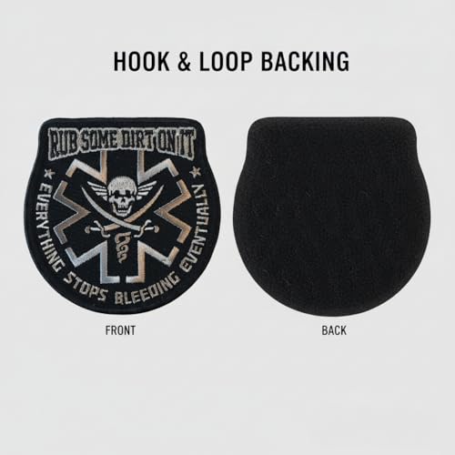 Rub Some Dirt On It Medic, EMS, EMT, Paramedic - Embroidered Morale Patch (Black)