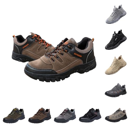 Scarpe Trekking Uomo Impermeabili, Scarpe da Montagna Basse Estive, Sneakers Ginnastica Outdoor Traspiranti, Suola Antiscivolo Scarponi da Montagna, Scarponcino Hiking Nero
