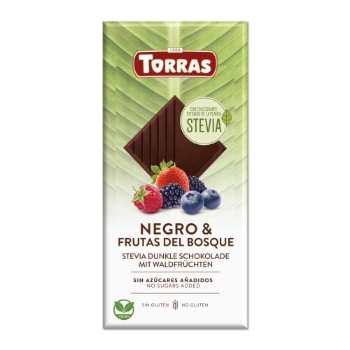 Chocolate Negro Con Frutas De Bosque Sin Azúcares/Stevia. / 125 Grs