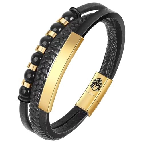 Braccialetto in Pelle Fatto a Mano Braccialetto Uomini Uomini in Pelle Con Chiusura Magnetica in Acciaio Inossidabile Braccialetto Intrecciato Per Gli Uomini E Idea Regali
