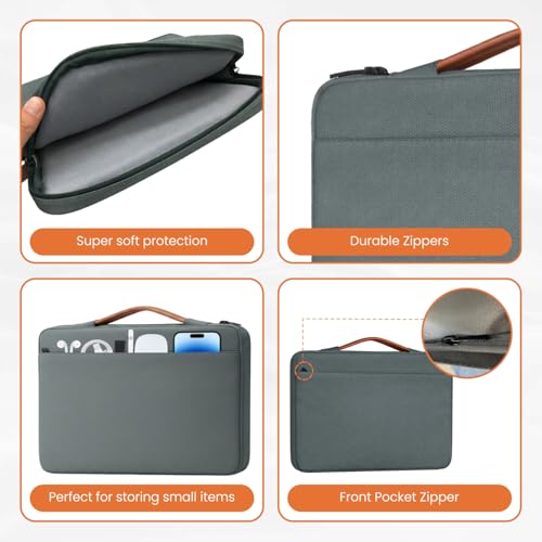 Image of Dyazo 14-14.1 Inch Laptop Sleeve Case Cover | Soft Padded Interior with Handle & Front Pocket for Accessories | Compatible for MacBook Air /Pro, Dell, HP, Microsoft Surface, Lenovo, Acer & More (Grey)