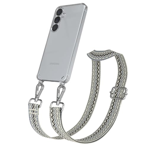 Coque en silicone Galaxy S25 avec lanière amovible étui collier robuste motif vague