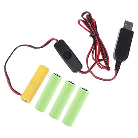 WOEIFGV USB Power Converter AA Battery Replace 4Pcs 1.5V AA Batteries for Remote Control LED Light Electronic Toy Cover