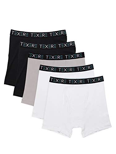 Texere Men's Athletic Boxer Brief (Adao, Black/Gray/White, M) Top