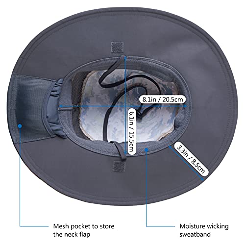 Image of BASSDASH UPF 50+ Sun Fishing Hat Water Resistant with Detachable Neck Flap