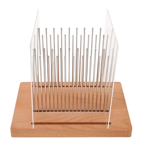 MUELODSIC Tabla para Cortar Pan de Madera con Guía Ajustable Estación Antideslizante para Rebanar Masa Madre y Tostadas Incluye Dos Placas Acrílicas Herramienta de Corte para Cocina