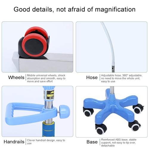 Lámpara de exploración de acero inoxidable azul con soporte ajustable ABS 3