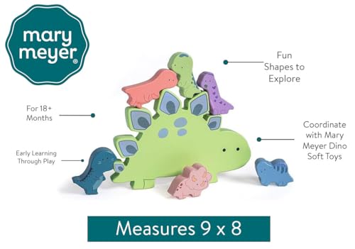 Mary Meyer LittleWood Blocks Wooden Block Set for Toddlers, Preschool Gift for 18+ Months, Fun & Educational Baby Toy, 9 x 8-Inches, Dinosaur by Mary Meyer - Used condition - Image 2