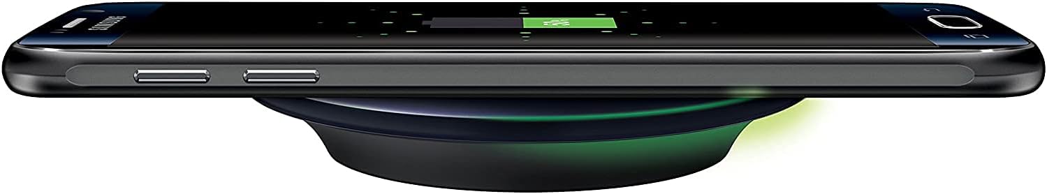 Samsung Qi Certified Fast Charge Wireless Charging Pad for Galaxy S10, iPhone 11 and Other Qi Compatible Smartphones with Built-in Cool Fan - Bulk Packaging - Black
