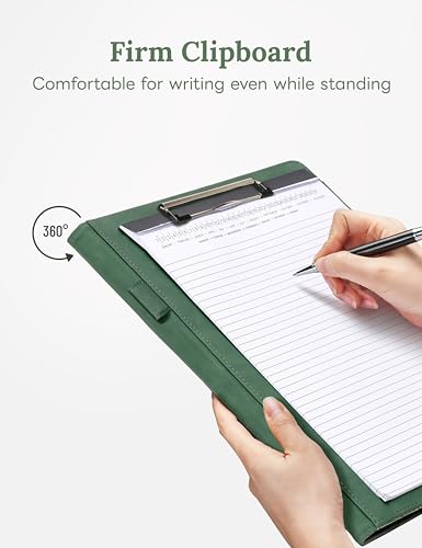 Image of Clipboard Folder Padfolio, Mymazn Writing Portfolio Faux Leather Clipboards with Cover for Legal Pad Holder Letter Size A4 8.5 x 11 for Business Conference Notepad Clip Boards