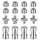 カメラネジ 1/4インチ & 3/8インチ コンバーター 撮影サポート 補助ツール 1/4'' 3/8'' ネジ 径 変換 三脚 一脚 一眼レフ 雲台 ボールヘッド 対応 アダプター パーツ 多用途 スマホ カメラ マイク LEDライト 音響機器 スタンド 固定 (16点セット)