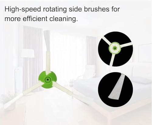 Image of Replacement Parts for iRobot Roomba i7 i7+ i2 i3 i3+ i4 i4+ i6 i6+ i8 i8+ E5 E6 E7, I, E & J Series Vacuum Cleaner, 2 Set Rubber Brushes, 8 HEPA Filters, 8 Side Brushes and 8 Dust Bags