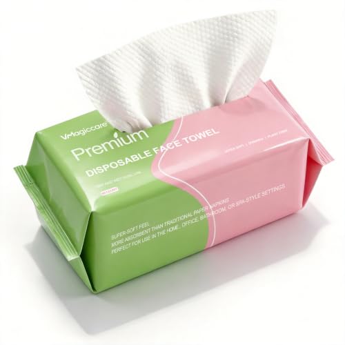 Disposable Face Towel, 120 Count Cotton Tissue Dry and Wipes Face Cloths for Women, Unscented and Ultra Soft Towels for Washing Face, Makeup Removing and Babby Care 20x20cm(EF Pattern) image 4