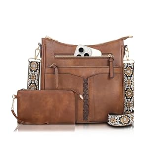 Cross Body Bag Women with Small Purse, Women’s Cross-body Handbags, PU Leather Ladies Shoulder Bags with Wide Removable Strap, Handbag for Women with Multiple Pockets