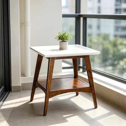 End Table for Couch Side Placement, Practical Household Accent Unit with Open Storage, Multi-use Indoor Furniture for Daily Family Space Arrangement