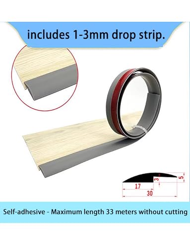 Borde autoadhesivo de PVC flexible de 1 m para remates de pared y suelo 3