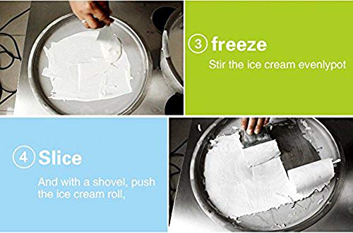Huanyu Flat Single Pan Gebratene Eismaschine, Edelstahl Fruchtsaft Sorbet EIS Joghurt Maker (220 V) – Bild 8
