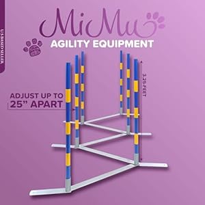 MiMu Dog Agility Equipment - Agility Set Dog Weaving Poles Dog Obstacle Course, Training Equipment, Competition Grade MiMu Dog Agility Equipment Agility Set Dog Weaving Poles Dog Obstacle Course Training Equipment Competition Grade