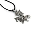 Creative Ventures Jewelry Celtic Dragon for Power, Pewter Pendant on Adjustable Corded Necklace