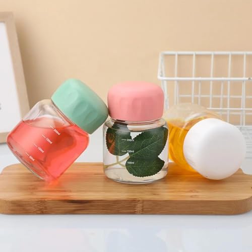 Image of Baby Milk Bottle 300ml Glass Water Bottle with Lid - Leakproof BPA-Free Juice & Tea Bottle with Measurement Markings & Rope Handle Reusable Juice, Tea & Water Bottle for Office