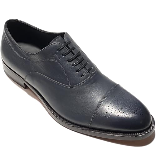 Goya Leather Captoe Brogue Oxford Men's Grey Dress Shoes (Salvatore3