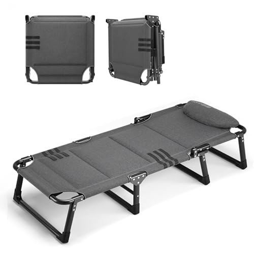 Cama Plegable con Colchon Estructura de Acero 4 Posiciones Ajustables Cama de Invitados Plegable con Reposacabezas para Dormitorio Salón Oficina