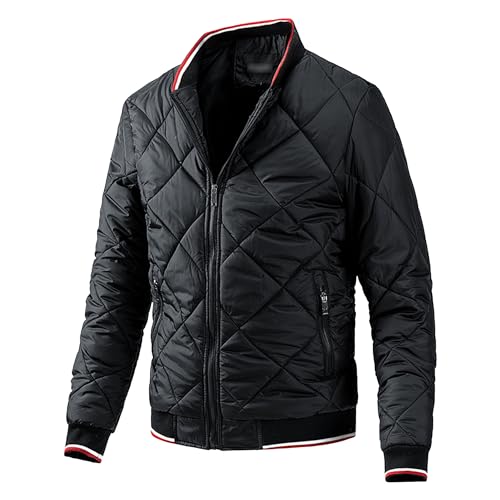 Manteau d'hiver avec doublure en coton coupe-vent zippé homme