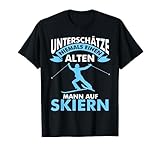 Du liebst es Ski zu fahren mit deinen Freunden, mit deiner Familie einen schönen Winterurlaub in den Bergen zu verbringen? Schlitten, Snowboard oder Skier zu Fahren? Dann ist Unterschätze niemals einen alten Mann auf Skier Spruch Motiv das ideale Geschenk.