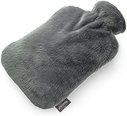 ASUMUI Hot Water Bottle with Faux Fur Cover Solid Color Hot Water Bag 1800ML Hot and Cold Bottle for Hot Compress and Cold Therapy Warm (Green)