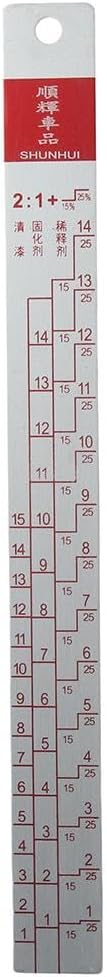 Paint Mixing Ratio Ruler 2:1 & 4:1 Easy Mixing Aluminium Alloy Car Coating Color for Vehicle Painting, Large
