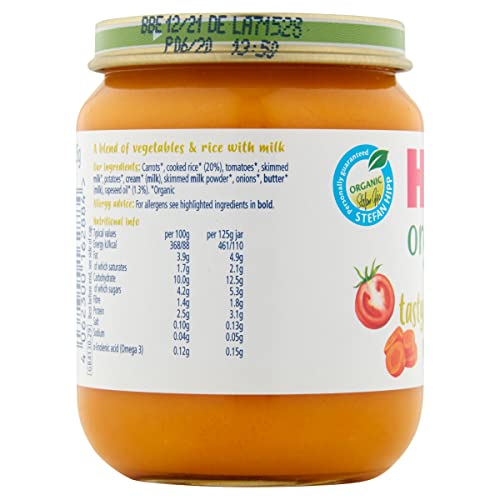 HiPP Organic Tasty Vegetable Risotto Baby Food Jar 6+ Months 125g (Pack of 6)