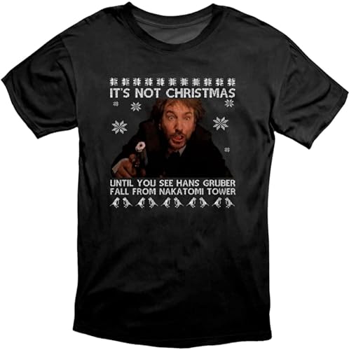 Nakatomi 88 Hans Gruber Edition Die Hard Christmas Novelty T Shirt Black Printed t Shirts Personalised Black XL