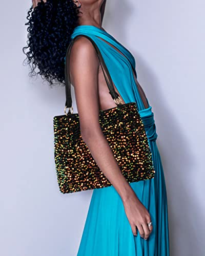 Bolso tote de hombro con lentejuelas brillante para mujer miniatura 2