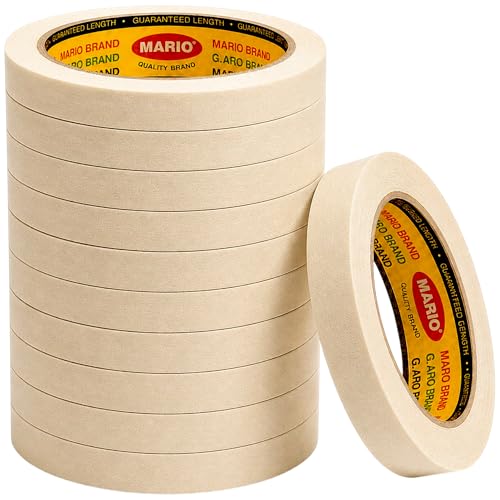 Image of Mario Masking Tape - 20 Meter Length, 12mm Width - DIY Art & Craft, Easy Tear Tape, Best for Carpenter, Labelling, Painting and leaves no residue after a peel. 12 Rolls Per Pack