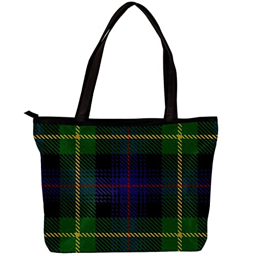 Handbags for Women Fashion Tote Bags Shoulder Bag Satchel Bags, Tartan de clan écossais bleu vert
