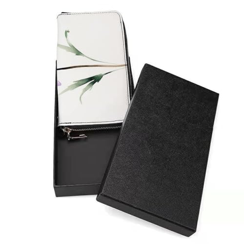 Single Purple Crocus PU Leather Clutch Long Bifold Wallet, Coin Purse Credit Pass Case, Durable Card-Holder Money Storage for Women Men3