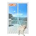 MAGZO Magnet Screen Door 32 x 80, Magnetic Mesh with Heavy Duty for Entry Door Fits Door Size up to 32"x80" Max-White