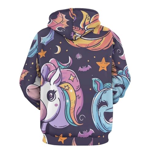 Sweat à capuche citrouille licorne hoodie unisexe taille S - 4
