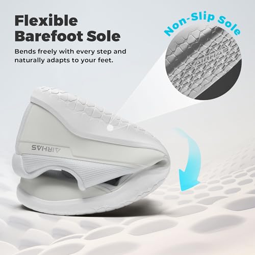 Image of AIRHAS Men's Barefoot Training Shoes Zero Drop Minimalist Sneakers Anatomical Toe Design for Weightlifting and Fitness