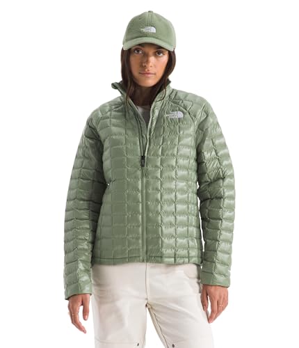 The North Face Women's ThermoBall Insulated Jacket (Standard & Plus Size) - Wind & Water Resistant, Secure Zip Pockets, Bark Mist, X-Large
