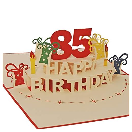 Favour Pop Up tarjeta de felicitación para redondos 85. cumpleaños. Una originelle 3d tarjeta de felicitación, un de mano gearbeitetes Filigrana de arte.