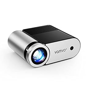 Mini Projector, Vamvo Portable Projector Support 1080P 200″ Mini HD Movie Projector, Outdoor Projector with Stylish streamlined Design, Compatible with phone/ Tablet/ Laptop/ TV Stick/ PS4 etc.