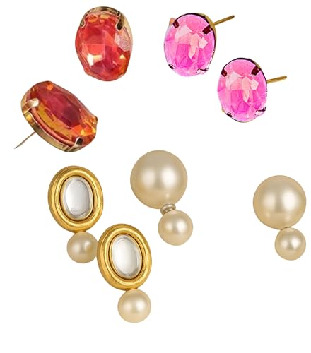 Image of Mansiyaorange Chunky Earrings Tops Stud For Women & Girls