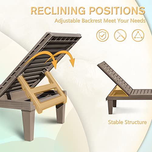 Homall Outdoor Chaise Lounge Chairs Set Of 2, Quick Assembly & Waterproof & Lightweight Loungers With Adjustable Back For Poolside, Beach, Garden And Yard (Taupe) #TOP5