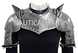 NauticalMart Medieval Armor Gorget Set With Pauldrons Shoulder SCA LARP Knight Metal Shoulder Guard Viking Halloween Costume Crusader Gardbrace Neck Protector Spaulder Plate Armour Historical Cosplay